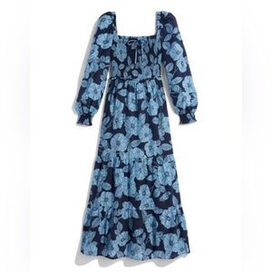 Vineyard Vines Silk Blend Tiered Smocked Floral Print Dress Size XL